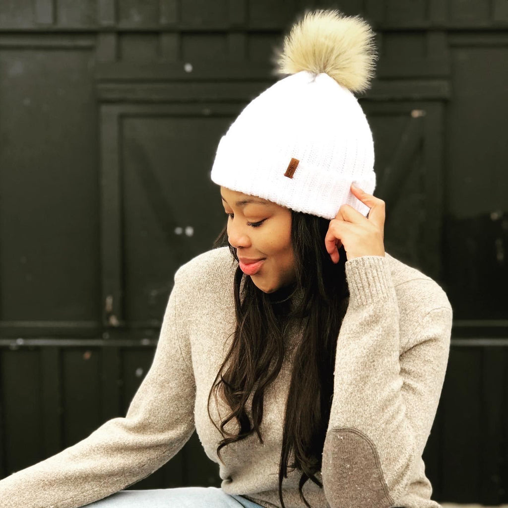 Cosi & Co The Knit Pom Satin Hat Accessories Cosi & Co 