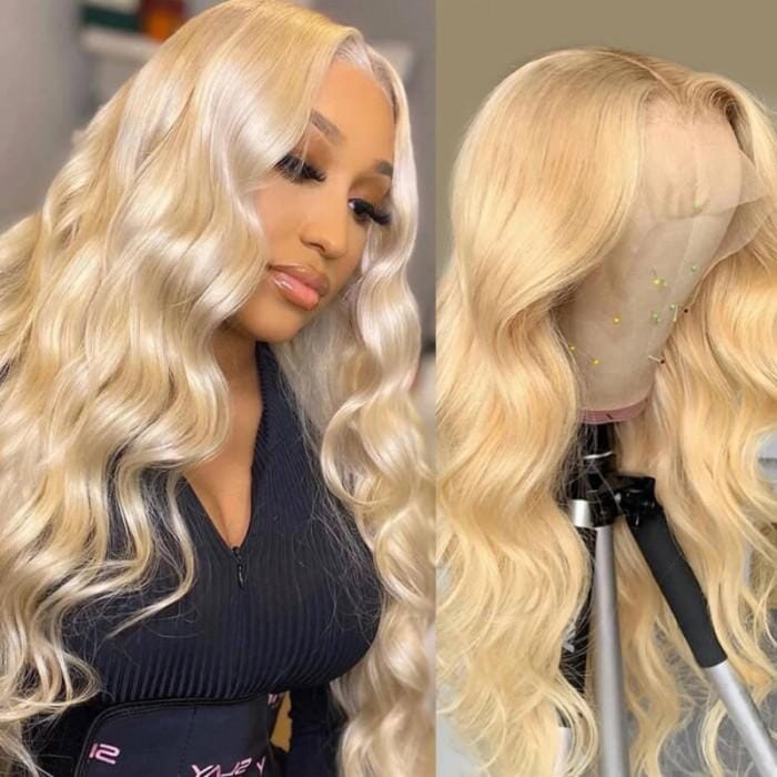 Invisible HD Lace 613 Blonde 13x4 Lace Front Body Wave Wig Beauty Club Outlet 18" 613 