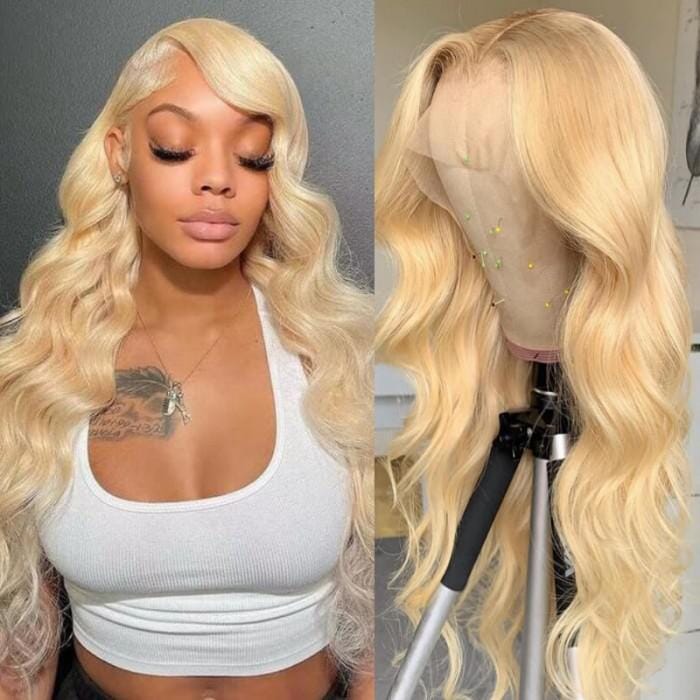 Invisible HD Lace 613 Blonde 13x4 Lace Front Body Wave Wig Beauty Club Outlet 