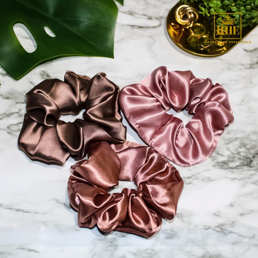 Rayne Essentials Luxurious Satin Scrunchies Accessories Rayne Hair Essentials Chocolate A Lot 