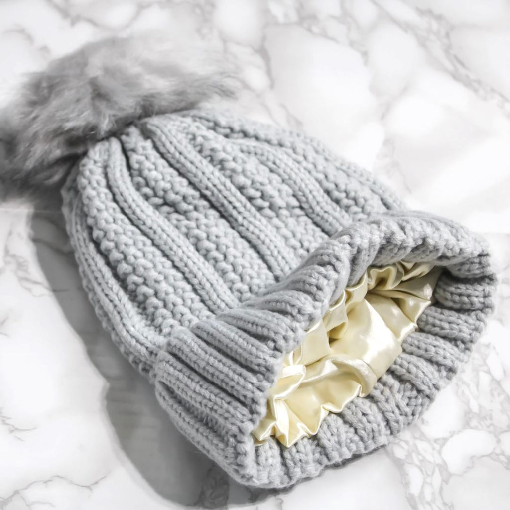 Rayne Hair Essentials Satin Lined Winter Hats Accessories Rayne Hair Essentials Light Grey 