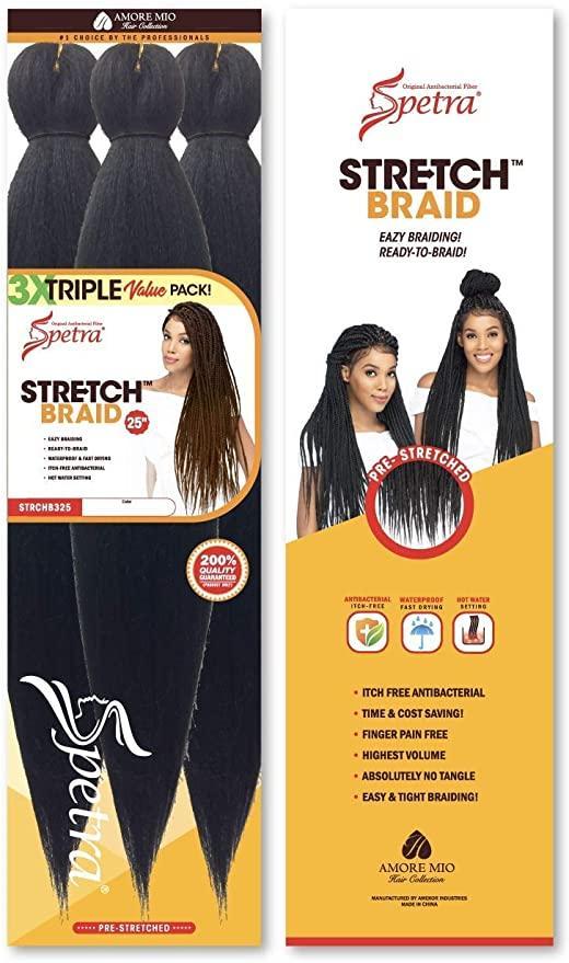 Spetra Pre-Stretched Braiding Hair Triple Packs Extensions Spectra 